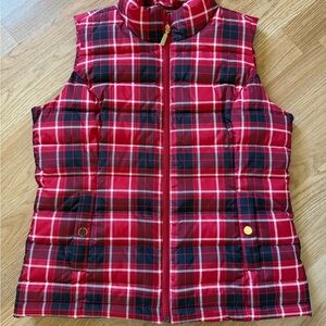 Charter Club Red and Black Plaid Vest